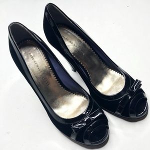 Marc by Marc Jacobs MBMJ Black Velvet Bow Peeptoe